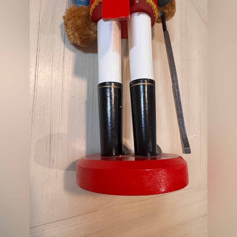 Martha Stewart Holiday 2013 Teddy Bear Nutcracker 14” Wooden Christmas Figurine - Picture 7 of 13